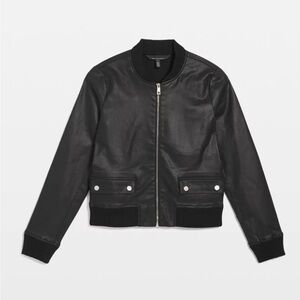 WHBM Black Bomber Jacket size M